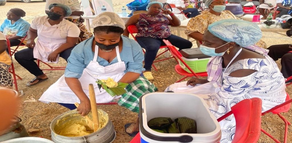 Practical session for the school feeding training. Picture by Miss Frieda Anaa Buadii.